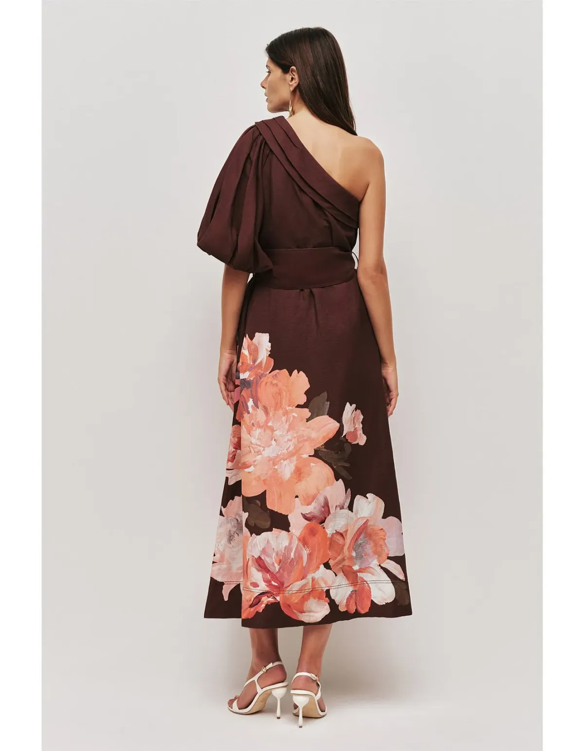 Aje Magnolia Midi Dress Size 10 AU Rosa Bold Choc - Image 5