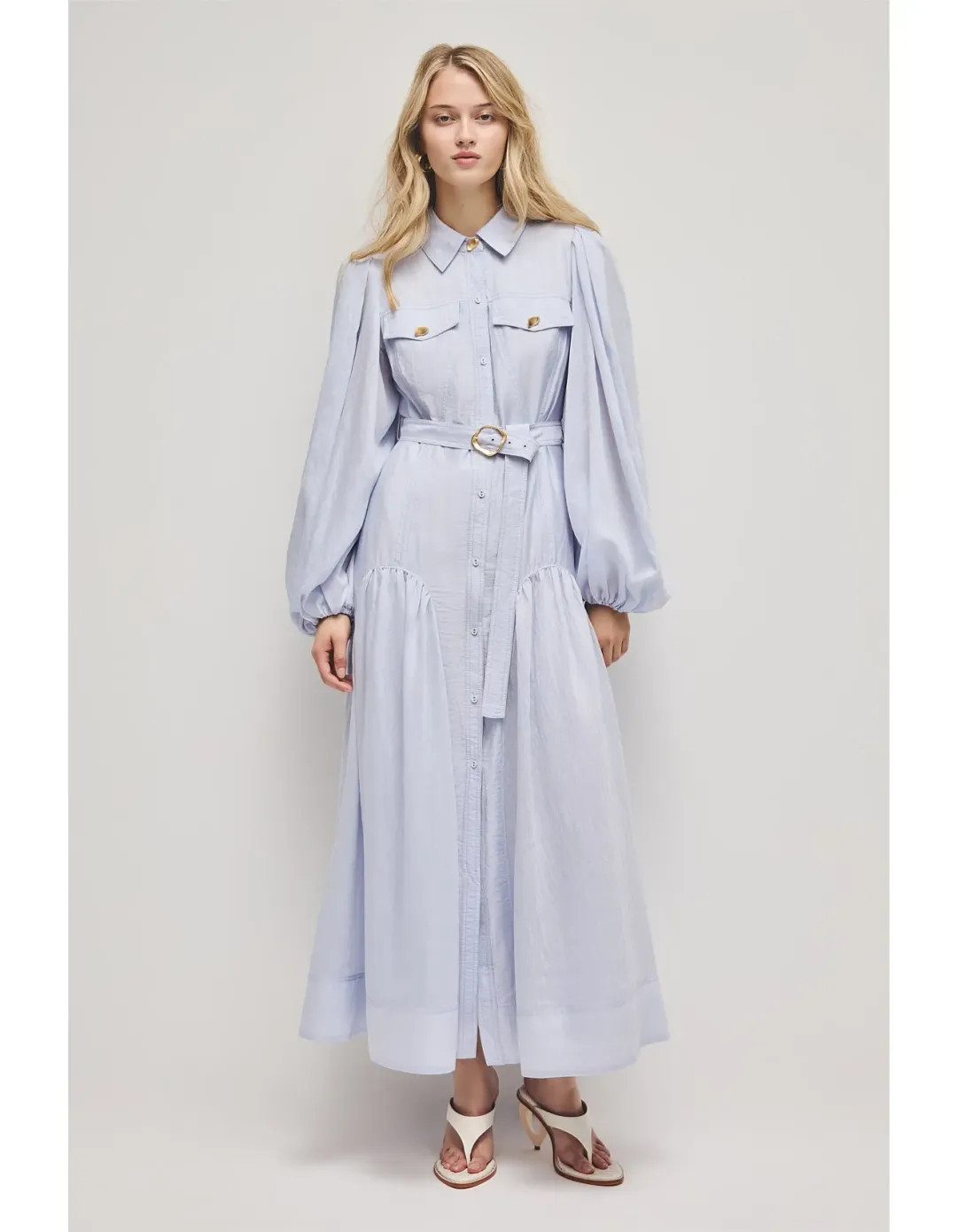 Aje Colide Shirt Dress Size 12 French Blue for rent on The Volte - main image