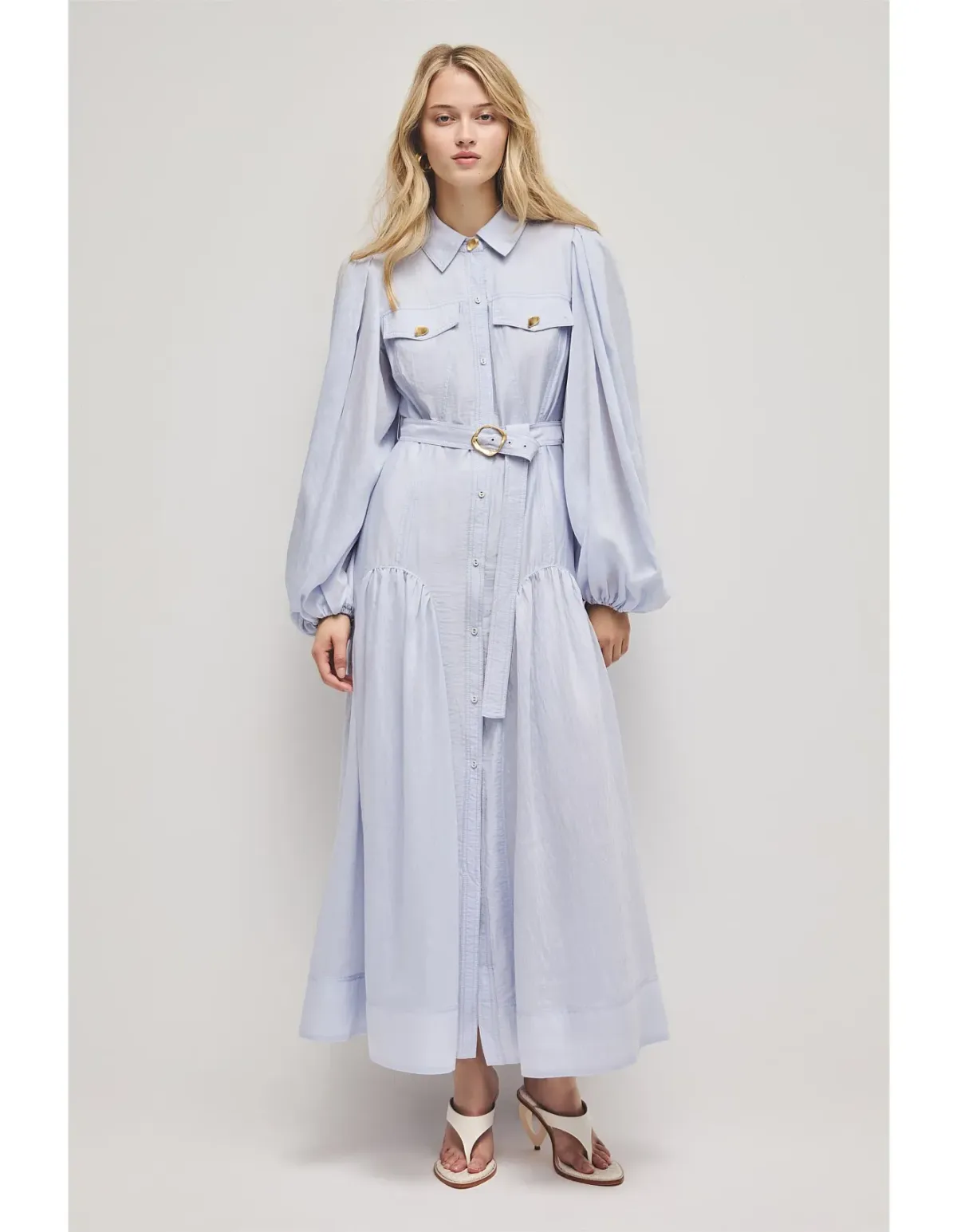 Aje Colide Shirt Dress Size 12 French Blue - Image 1