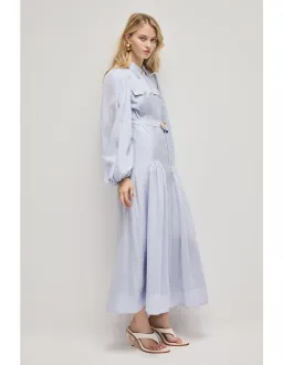 Aje Colide Shirt Dress Size 12 French Blue for rent on The Volte - image 2
