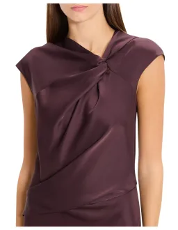 Theory Twist Bodice Satin Dress Size 12 Deep Plum for rent on The Volte - image 4