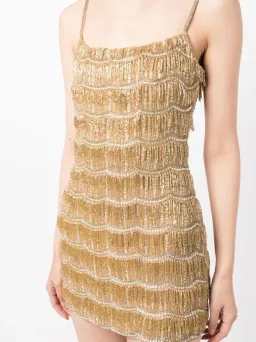 Rachel Gilbert Sadie Mini Dress Gold Size 8 for rent on The Volte - image 4
