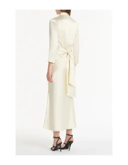 Carla Zampatti Ivory Satin Three Quarter Sleeve Top Size 12 for rent on The Volte - image 2