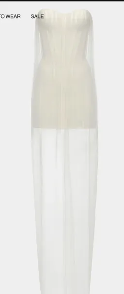 Heiress Beverly Hills Sheer Corset Dress XXS Ivory for rent on The Volte - image 3