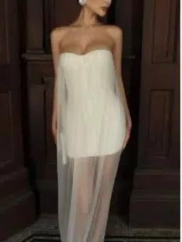 Heiress Beverly Hills Sheer Corset Dress XXS Ivory for rent on The Volte - image 1