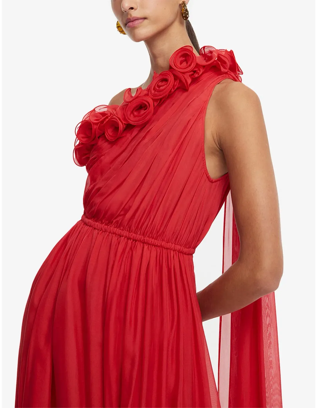 Leo Lin Jenni One Shoulder Maxi; red; size 10 for rent on The Volte - main image