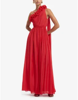 Leo Lin Jenni One Shoulder Maxi; red; size 10 for rent on The Volte - image 3