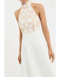 Rebecca Vallance Parrish Midi Dress Size 8 Ivory for rent on The Volte - image 4