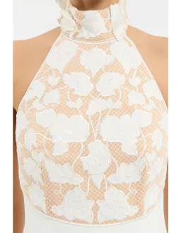 Rebecca Vallance Parrish Midi Dress Size 8 Ivory for rent on The Volte - image 5