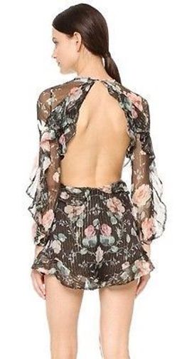 Zimmermann Master Flute Playsuit Black Floral Size 0 / AU 8 for rent on The Volte - image 9