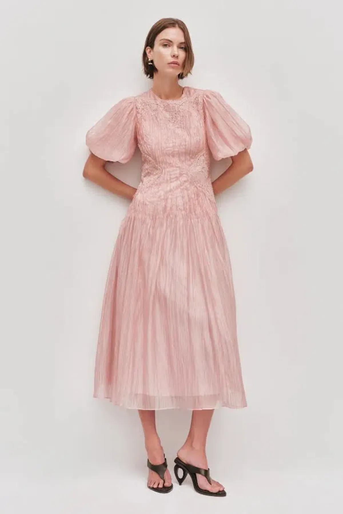 🌸NEW AJE Ophelia Lace Midi Dress – Fawn Pink – Size 10 AU Gown🌸 - Image 1