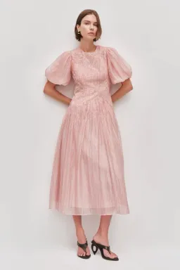 🌸NEW AJE Ophelia Lace Midi Dress – Fawn Pink – Size 10 AU Gown🌸 for rent on The Volte - image 1