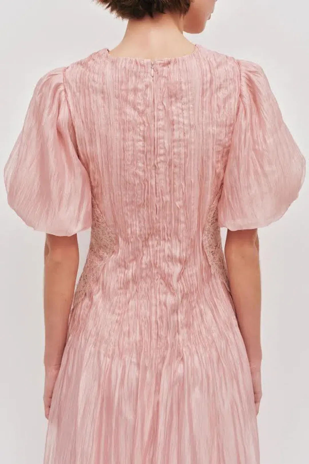 🌸NEW AJE Ophelia Lace Midi Dress – Fawn Pink – Size 10 AU Gown🌸 for rent on The Volte - main image