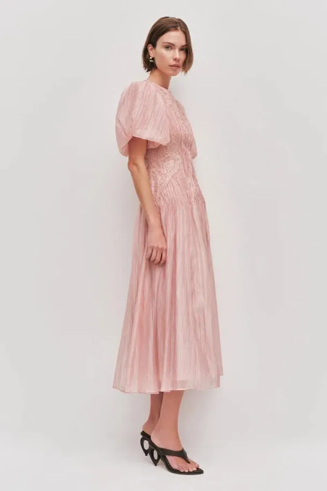 🌸NEW AJE Ophelia Lace Midi Dress – Fawn Pink – Size 10 AU Gown🌸 for rent on The Volte - main image