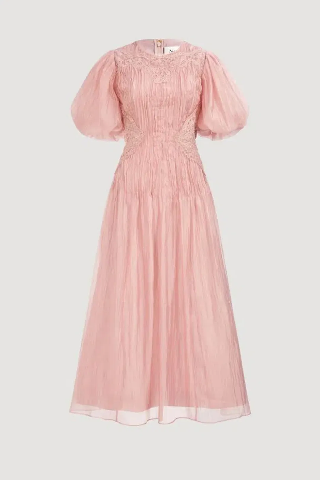 🌸NEW AJE Ophelia Lace Midi Dress – Fawn Pink – Size 10 AU Gown🌸 for rent on The Volte - main image