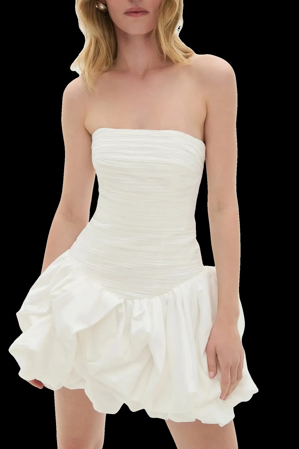 Aje Violette Bubble Hem Mini Dress White Size 8 - Image 1