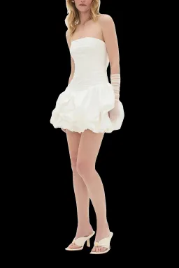 Aje Violette Bubble Hem Mini Dress White Size 8 for rent on The Volte - image 2