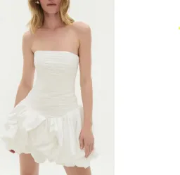 Aje Violette Bubble Hem Mini Dress Ivory Size 8 for rent on The Volte - image 1
