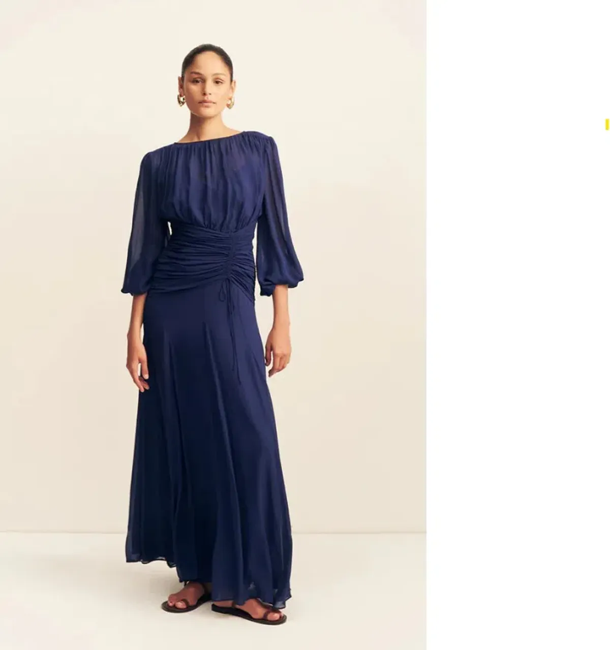 Shona Joy Romy High Neck Balloon Sleeve Maxi Dress Midnight Blue Size 18 for rent on The Volte - main image