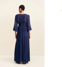 Shona Joy Romy High Neck Balloon Sleeve Maxi Dress Midnight Blue Size 18 for rent on The Volte - image 2