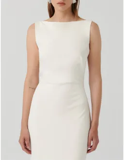 Effie Kats Verona Stretch Crepe Floor Length Gown Ivory Size 6 AU for rent on The Volte - image 4