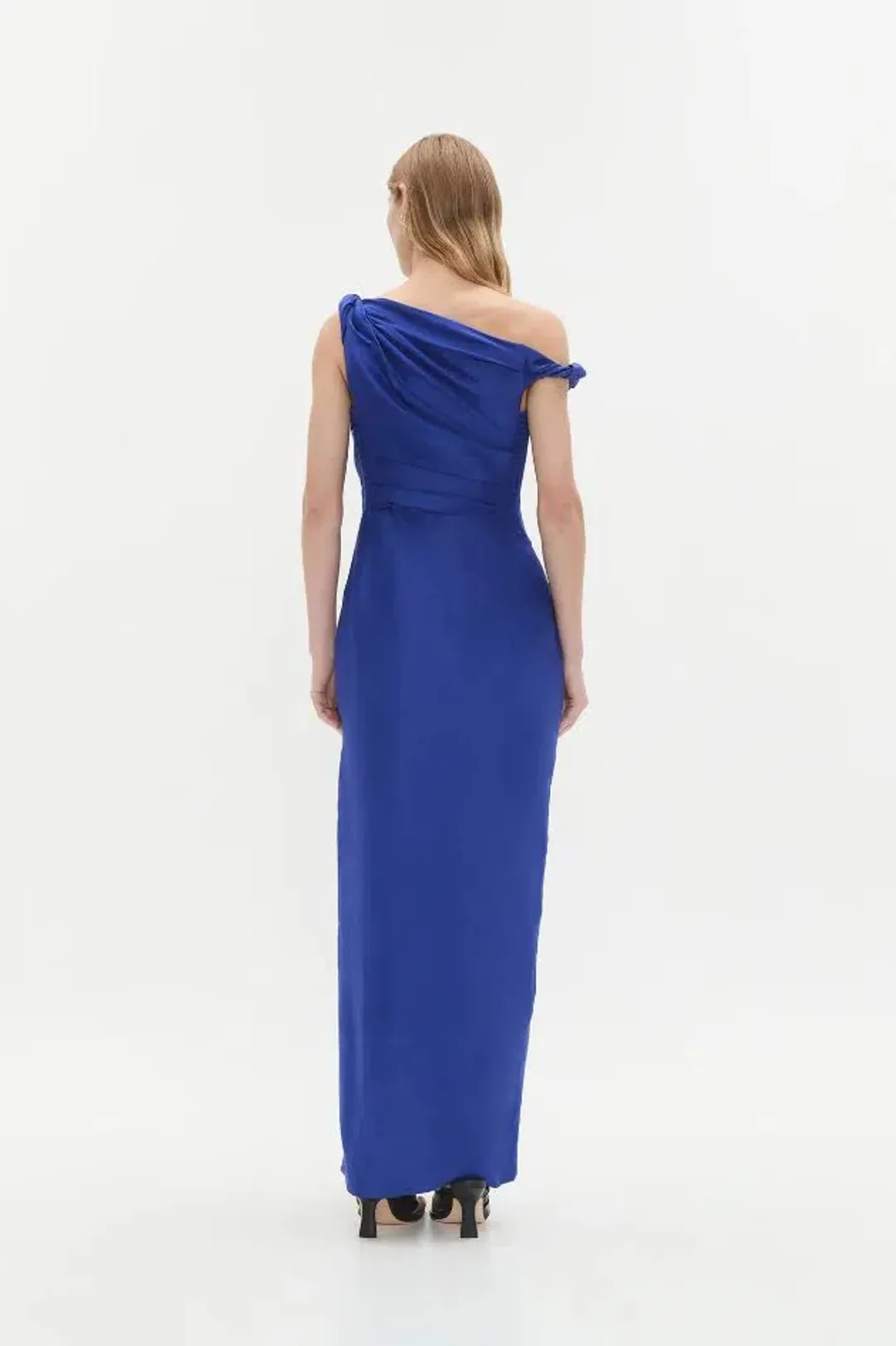 💙 New AJE Bridget Midi Dress – Cobalt Blue – Size 6 satin formal gown 💙 for rent on The Volte - main image