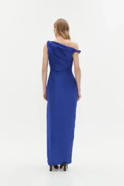 💙 New AJE Bridget Midi Dress – Cobalt Blue – Size 6 satin formal gown 💙 for rent on The Volte - image 3