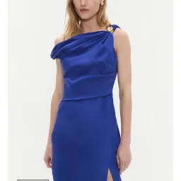 💙 New AJE Bridget Midi Dress – Cobalt Blue – Size 6 satin formal gown 💙 for rent on The Volte - image 8