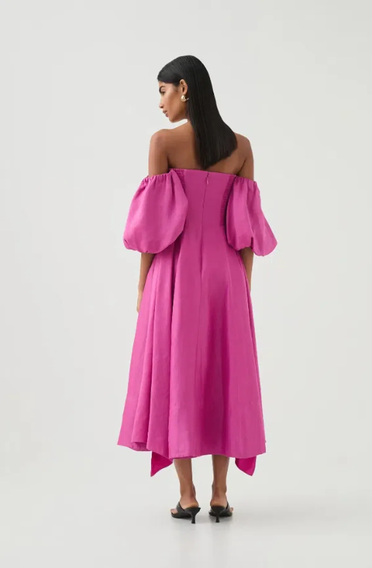 Aje Incarnation Midi Dress Magenta Size AU 12 - Image 4