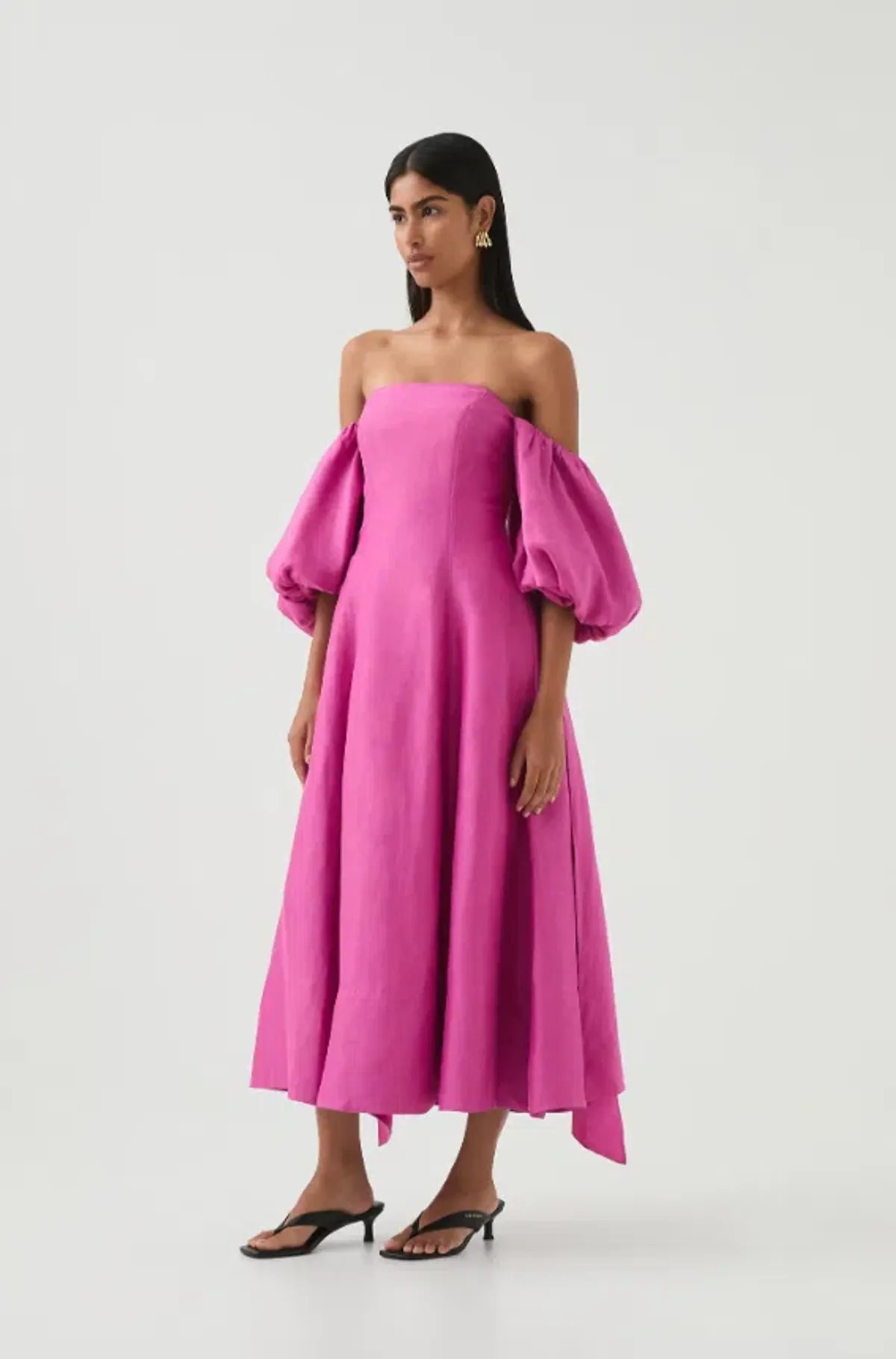 Aje Incarnation Midi Dress Magenta Size AU 12 - Image 1