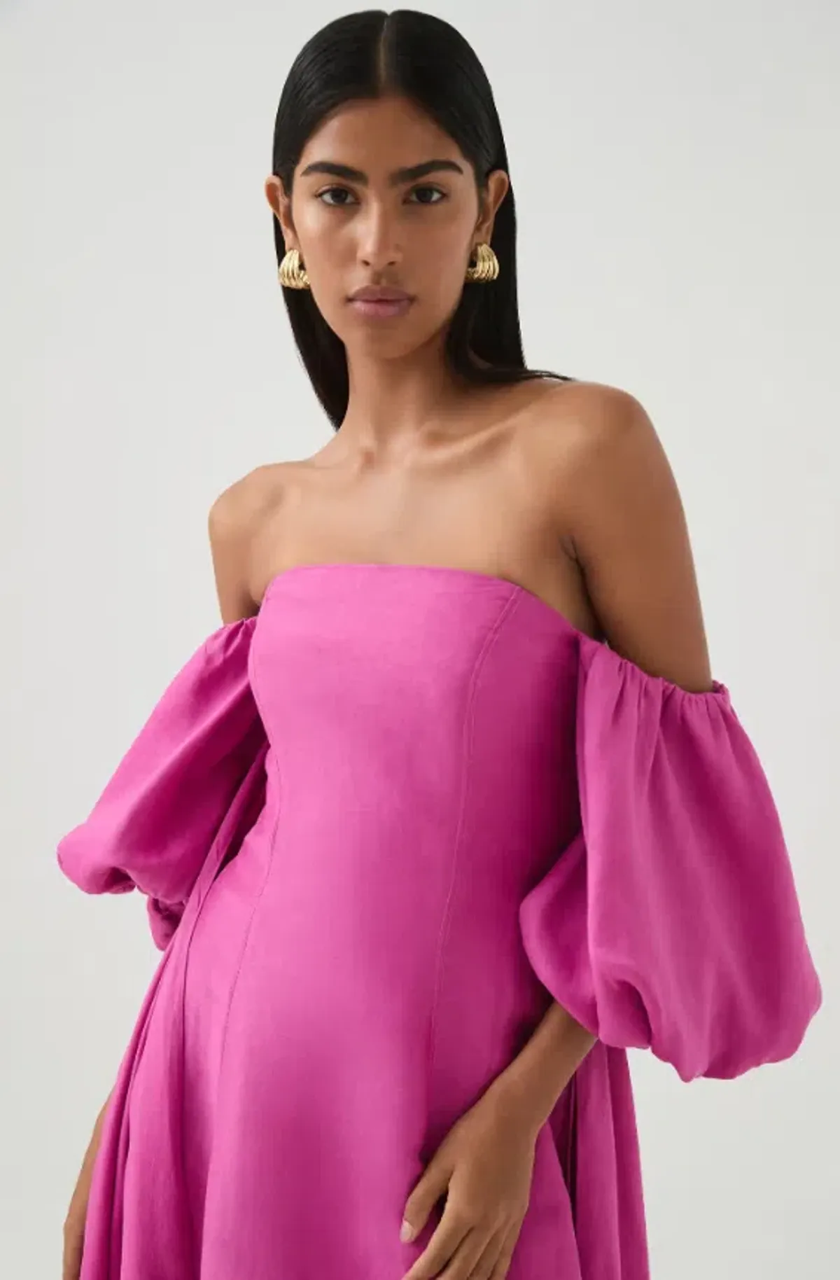 Aje Incarnation Midi Dress Magenta Size AU 12 - Image 2