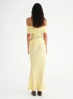 BENNI Nico Off Shoulder Maxi Dress Butter Size AU 8 / S for rent on The Volte - image 3