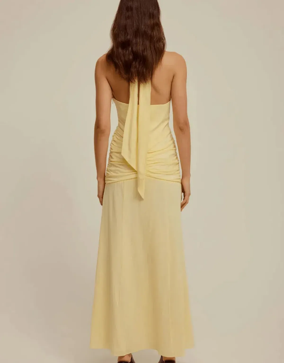 Venroy Halter Neck Maxi Dress Yellow Size XS / 6 - Image 2