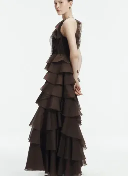 Aje Cleo Gown in Carob Size 8 for rent on The Volte - image 4