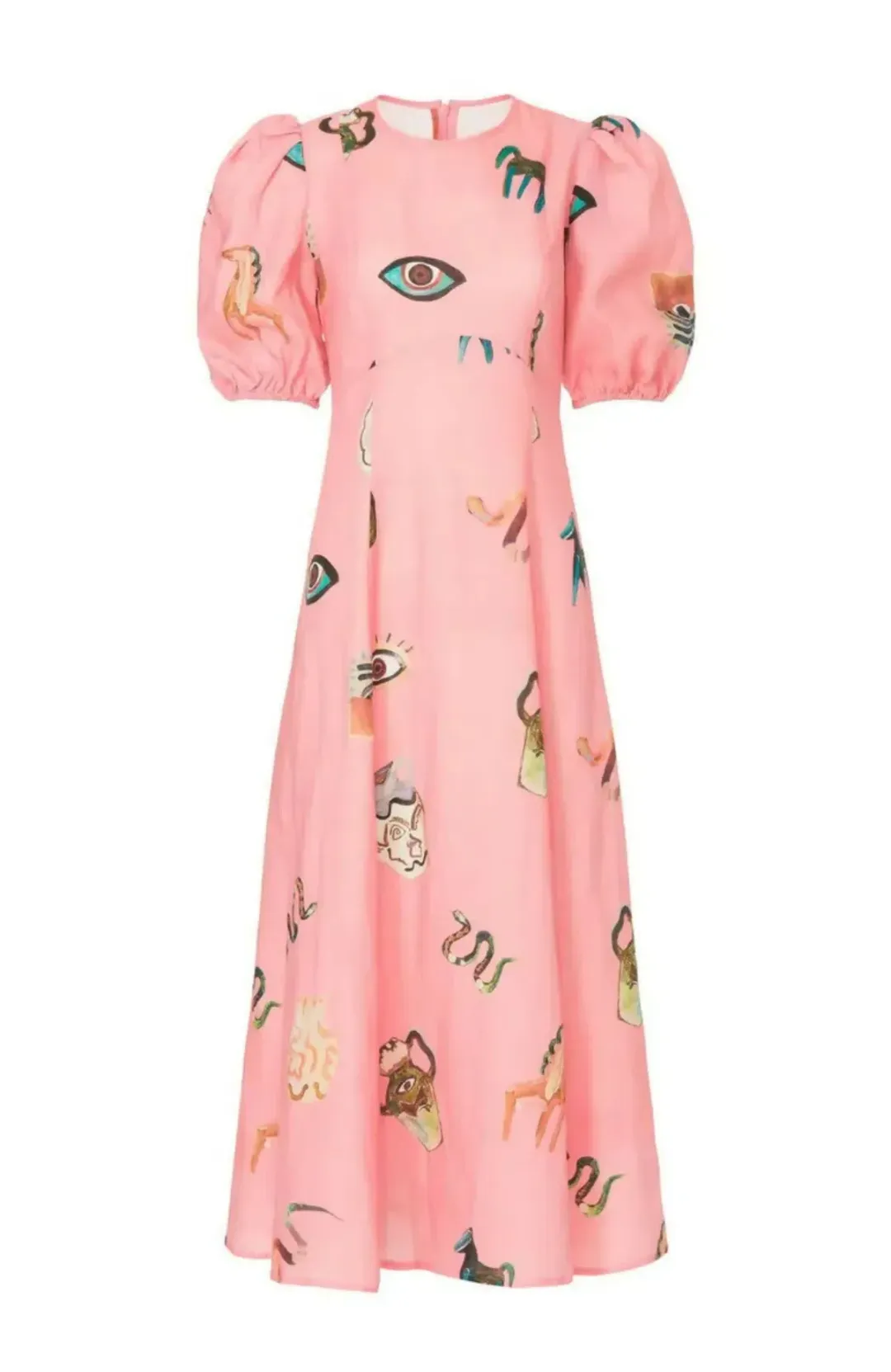 Alemais Cleo Midi Dress Pink Print Size AU 10 / M for rent on The Volte - main image
