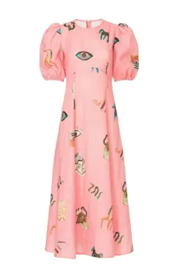 Alemais Cleo Midi Dress Pink Print Size AU 10 / M for rent on The Volte - image 5