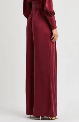 Zimmermann Silk Blouse & Pants Set Burgundy Size AU 10 / M for rent on The Volte - image 3