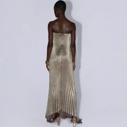 L'idee Black Tie Gown In Gold Shimmer Size 8 for rent on The Volte - image 3