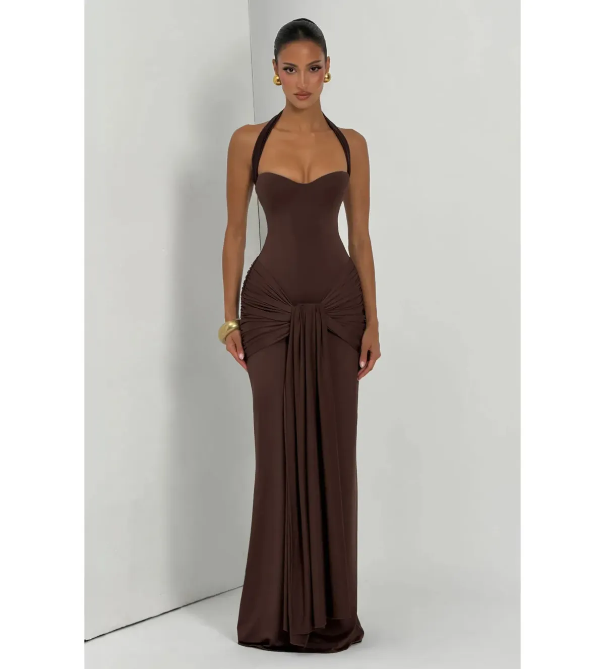 Babyboo Gia Maxi Dress Plum Brown Size 8 - Image 1
