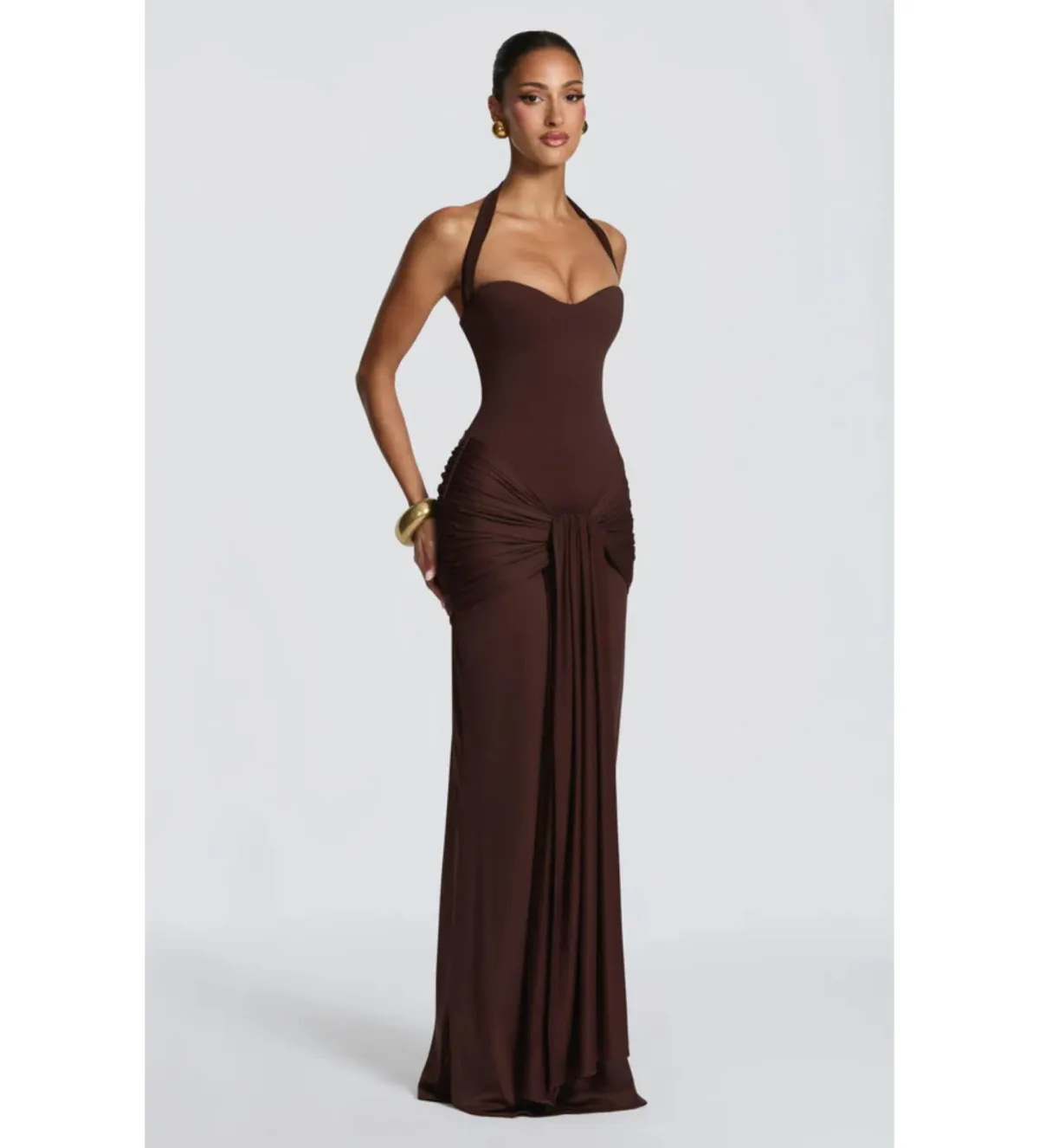 Babyboo Gia Maxi Dress Plum Brown Size 8 - Image 3