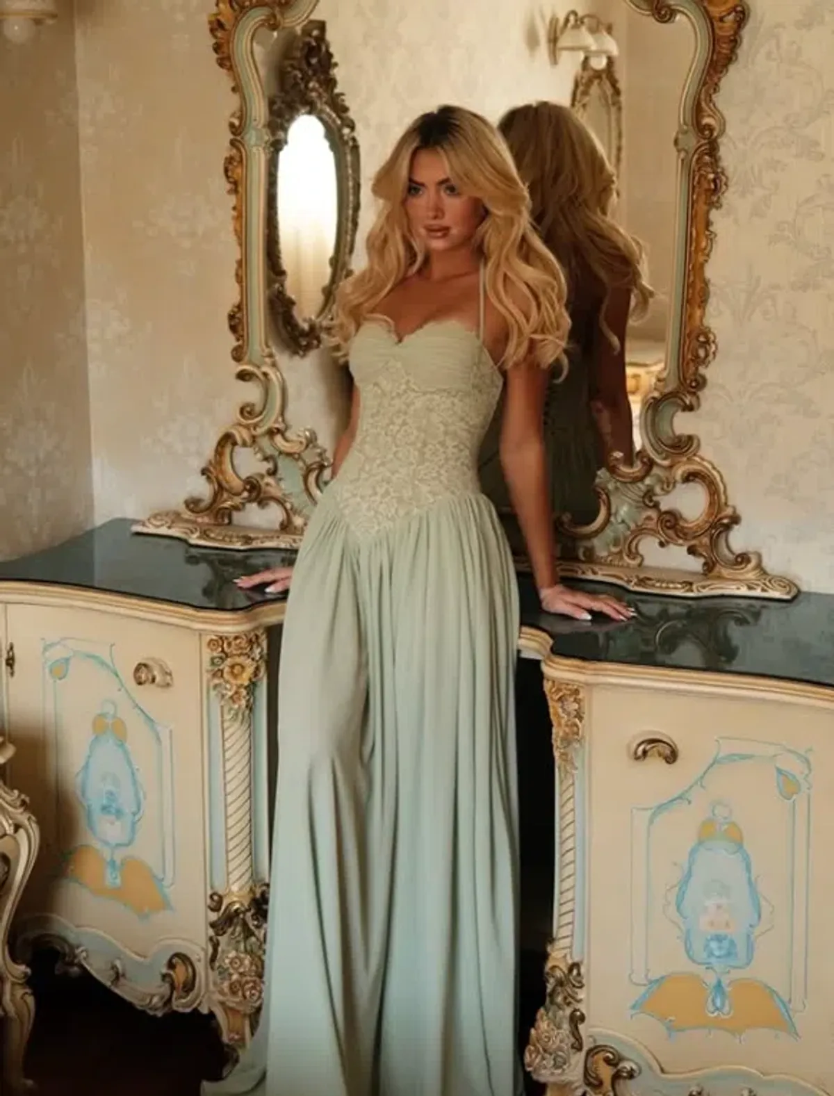 FENITY Faye Maxi Dress Mint Size 8 for rent on The Volte - main image