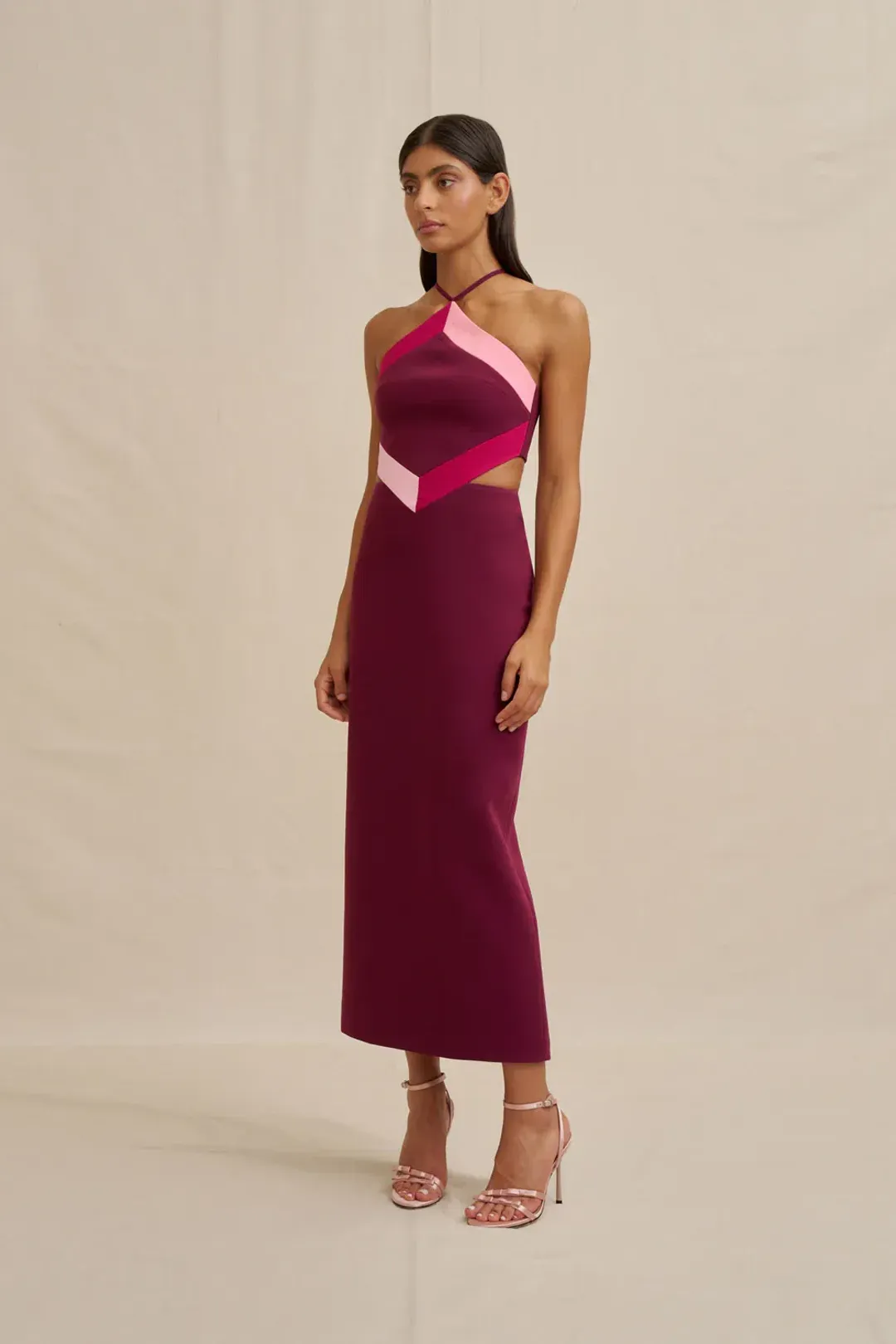 Diamond Halter Midi Dress by By Johnny Size 8 for rent on The Volte - main image