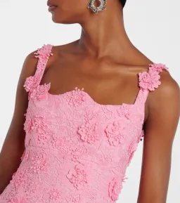 Odette floral lace midi dress Bubblegum by Leo Lin for rent on The Volte - image 3