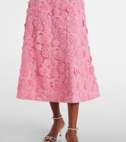 Odette floral lace midi dress Bubblegum by Leo Lin for rent on The Volte - image 4