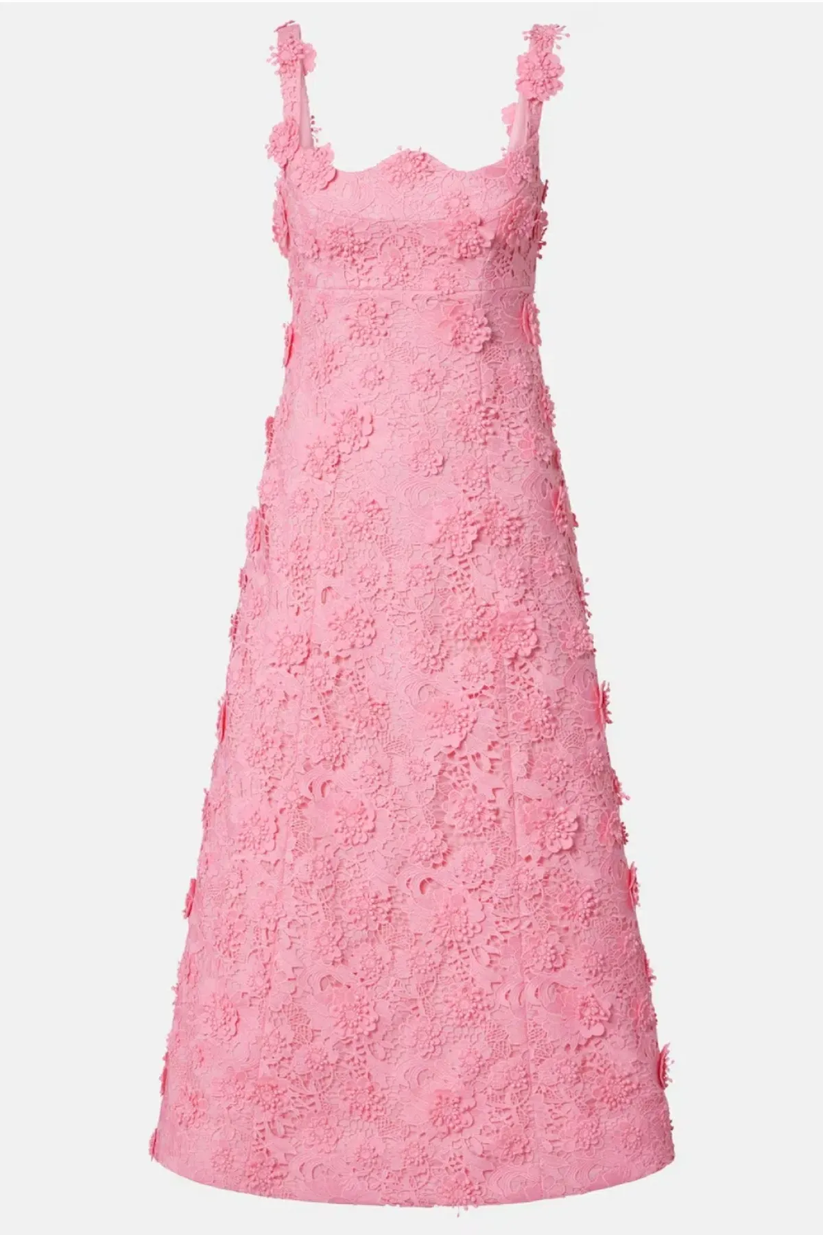 Odette floral lace midi dress Bubblegum by Leo Lin for rent on The Volte - main image