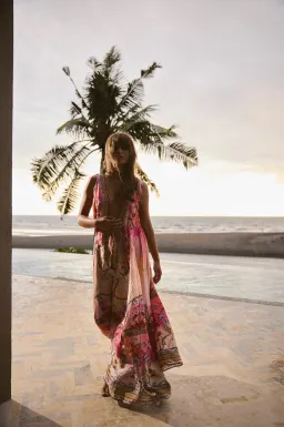 The Third Eye Silk Maxi Dress by Mackenzie Mode Size 6 for rent on The Volte - image 3