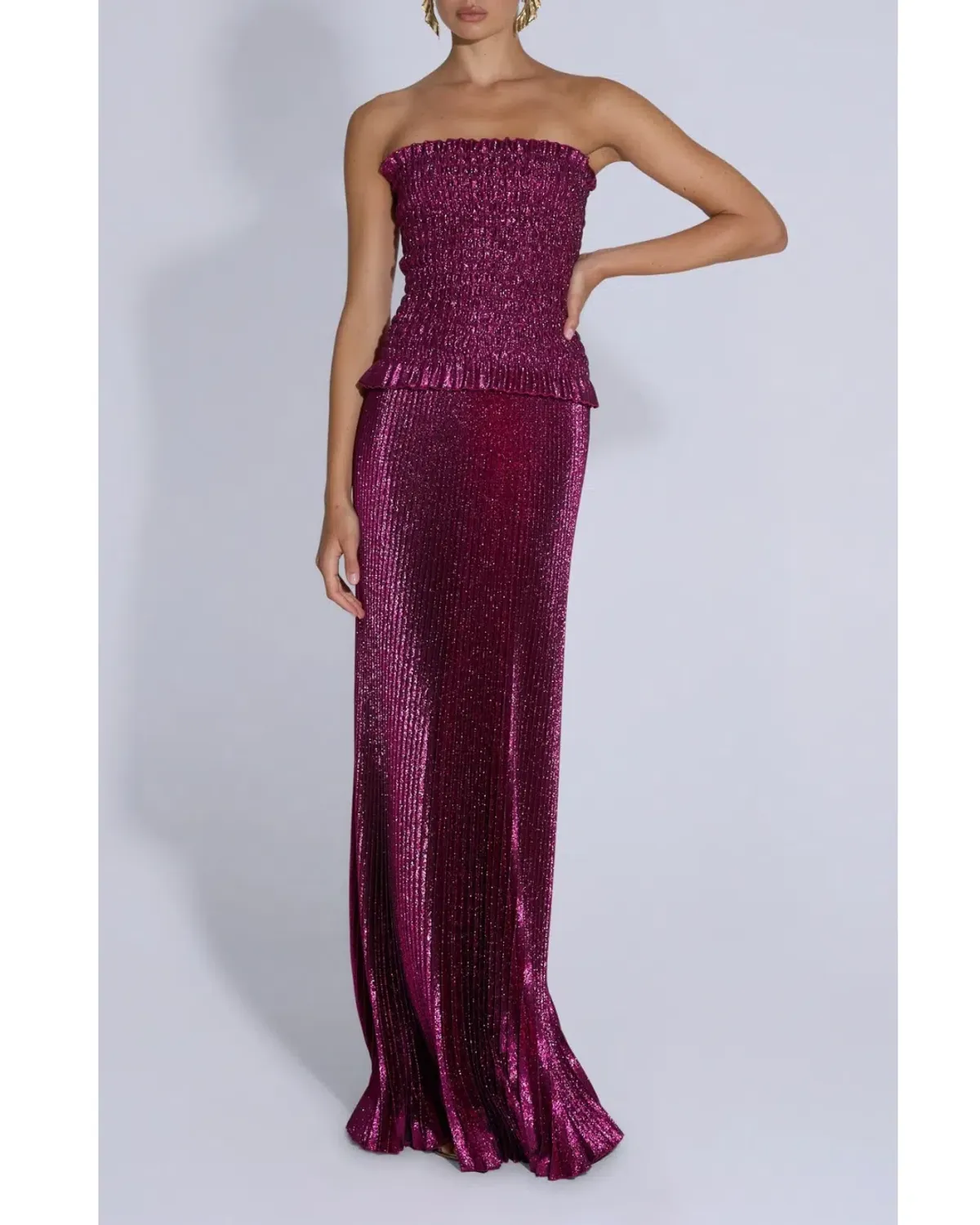 L'Idee Maya Gown Sangria Glitter; size 8 - Image 1