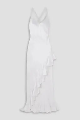 Michael Lo Sordo Ruffle Silk Maxi White Size 4 for rent on The Volte - image 3