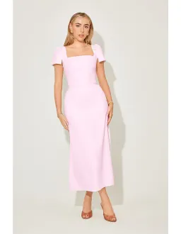 Odd Muse Square Neck Slip Midi Dress Pink Size S for rent on The Volte - image 1
