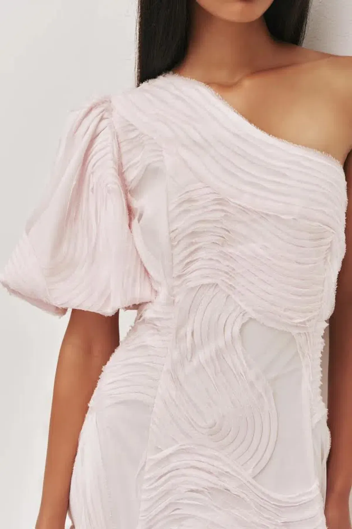 💧🩷 New AJE Wave One Shoulder Dress - Size 12 - Pastel Pink Midi Gown 🩷💧 - Image 2